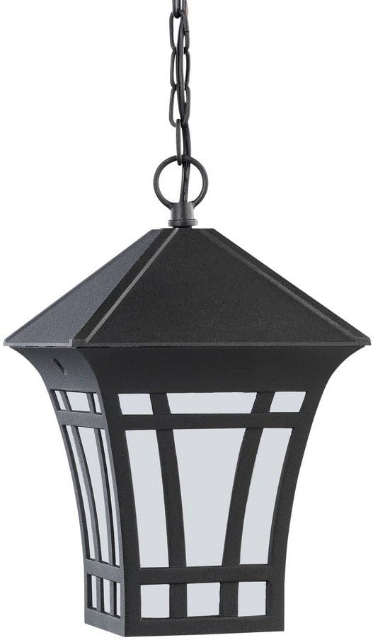 Generation Lighting 69131EN3-12 Herrington One - Light Outdoor Pendant Lantern Outside Fixture, Black