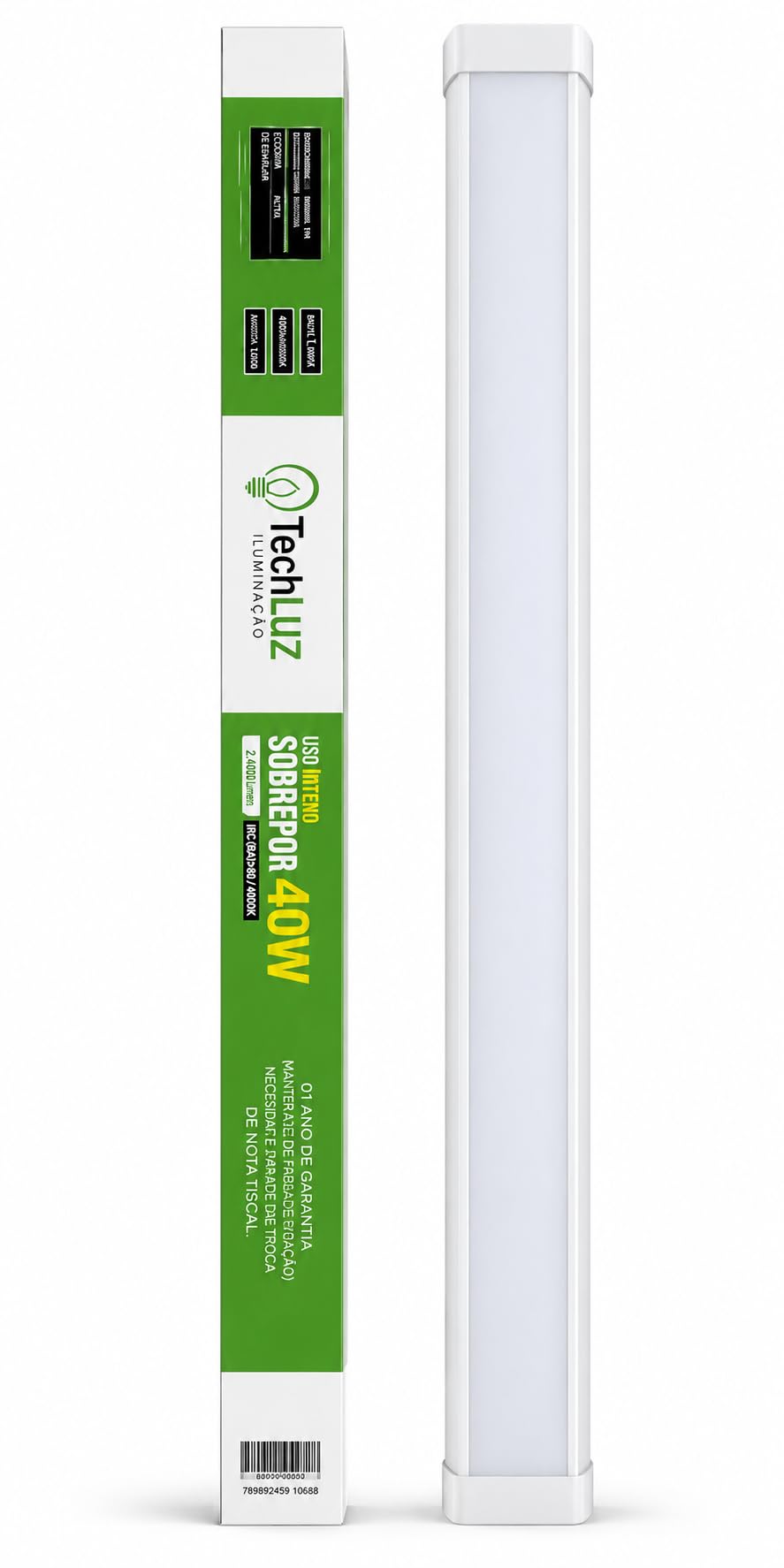 Luminária Lâmpada Tubular Led 120 cm Slim Branco Frio 6000k 40w Completa