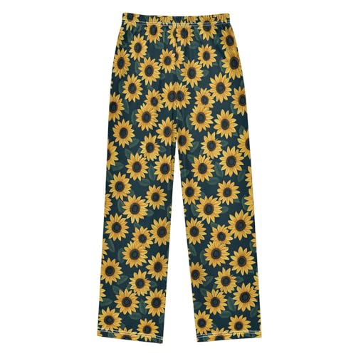 senya Pajama Pants Sleep Pants Yellow Sunflower Flower Pattern for Age 6-142