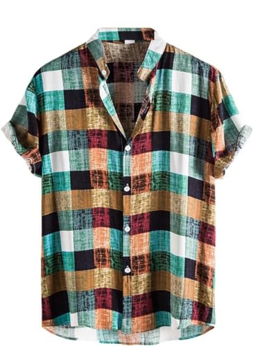 Image of LookMark Men's Cotton Blend Casual Printed Regular Fit Shirt