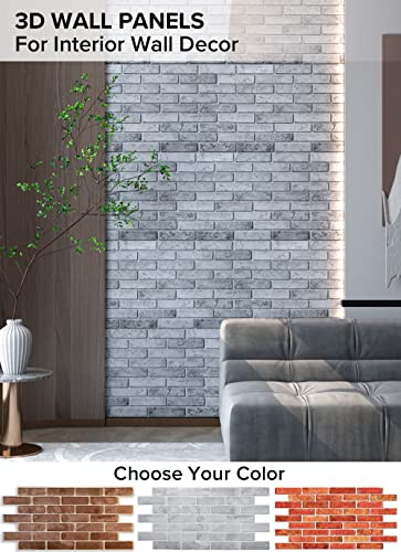 Smart Profile – 3D Wall Panels | Non-Adhesive Interior Faux Brick Wall Decor In "Light Brick" Style |10 Pack (50 Sq Ft) | Pvc Wall Covering Panels | Each Panel Size: 38.6 X 19.6 #TOP5