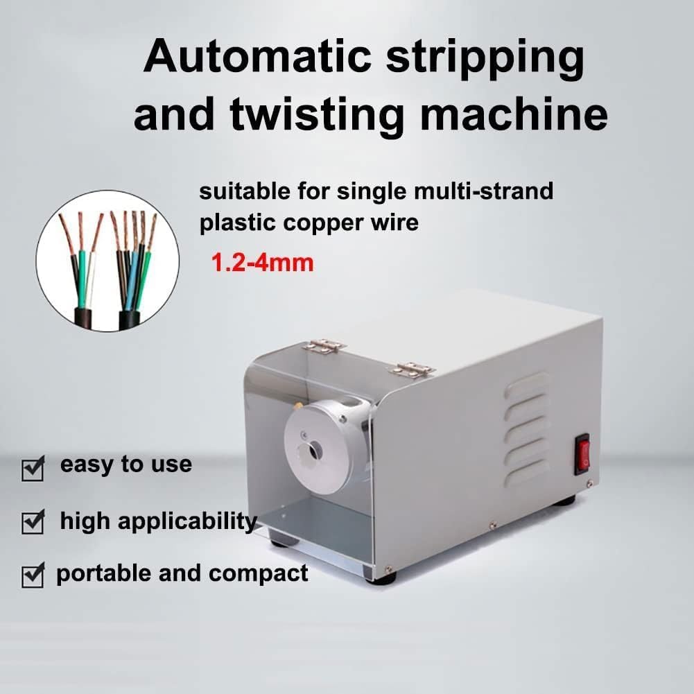 Macchina spelafili automatica, strumento 2 in 1 per attorcigliare e spelare cavi da 1,2 a 4 mm, lunghezza di spelatura da 2 a 20 mm.
