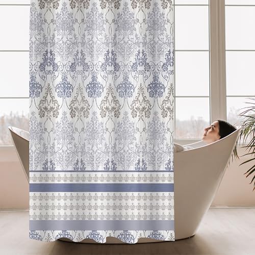 Image of HOMETHREADS Embrace Luxury with Our 6-Feet Long Premium Polyester Shower Curtain with 12 Hooks for a Lavish Bathroom Ambiance | Stylish, Splendid, and Perfectly Sized (Floral Multi, 180x200cm)