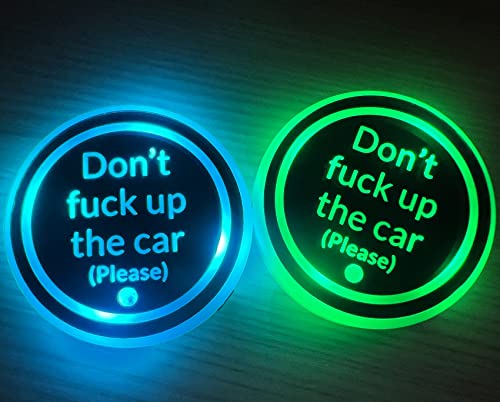 Newl Car Led Cup Holder Light Mats Car Coasters Bottle Atmosphere Light Constellation Backlight Led Cup Holder Pads Car Accessories (Don't Fuck Up The Car Please) #TOP1