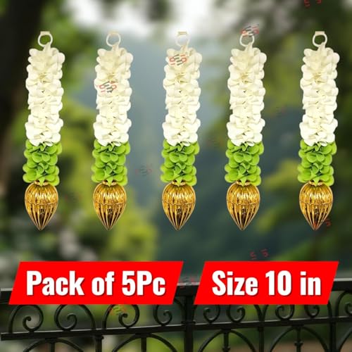 Image of S2S Fabric Hangings with Golden Lotus-6 Pcs-Small- 10 INCH | Floral Wall Hangings, Temple-Decoration Items, Backdrop for Pooja Decorative, Varalakshmi Vratam Decor | Varamahalaxmi Decor Item