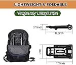 KINJOEK 25kg 55lbs Camion à main pliant, Chariot de construction solide pour bagages avec 2 Roues surdimensionnées Bonus Bungee Cord, Collapsible, Léger et Compact Sac à Dolly pour Voyage, Noir