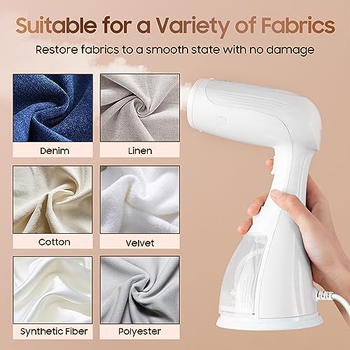Image of Portable Handheld Steamer for Clothes - 1350W Hand Held Clothes Steamer 15S Fast Heat-up, Heat-Resistant Steam Iron Remove Wrinkles for All Fabrics, 300ml Tank for Travel /Hotel