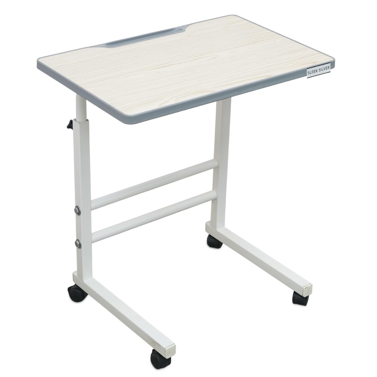 Sleek Silver Sturdy Adjustable Laptop Table, Footrest, Study Writing Table, Bed Table, Breakfast Table, Portable (White - XL Size 60[L] x 40[W] x 80[H] cm) (B0DFQB73FJ) Amazon Price History, Amazon Price Tracker