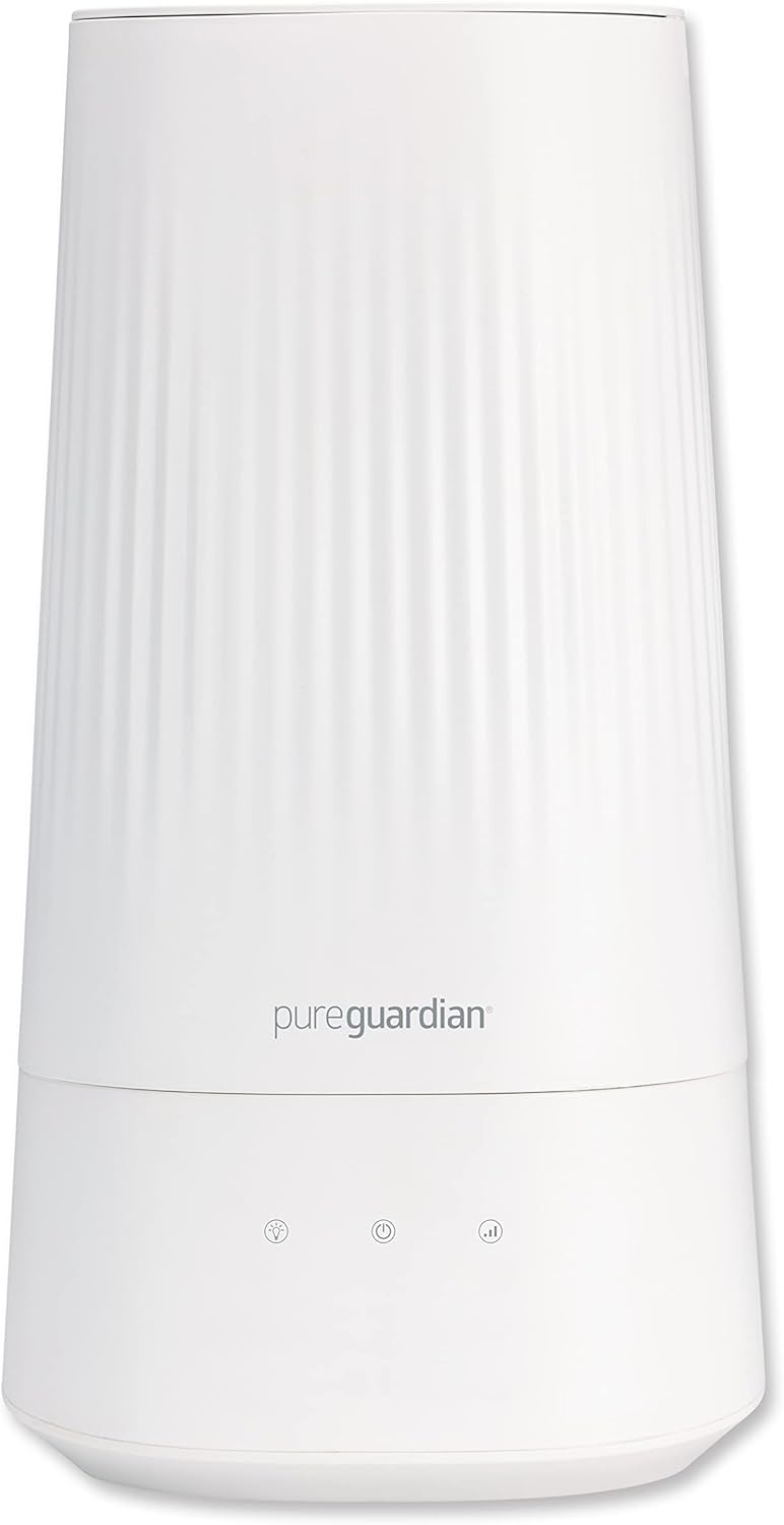 PureGuardian 1Gallon, Cool Mist Ultrasonic Humidifier for Bedroom and Medium Sized Rooms, 70