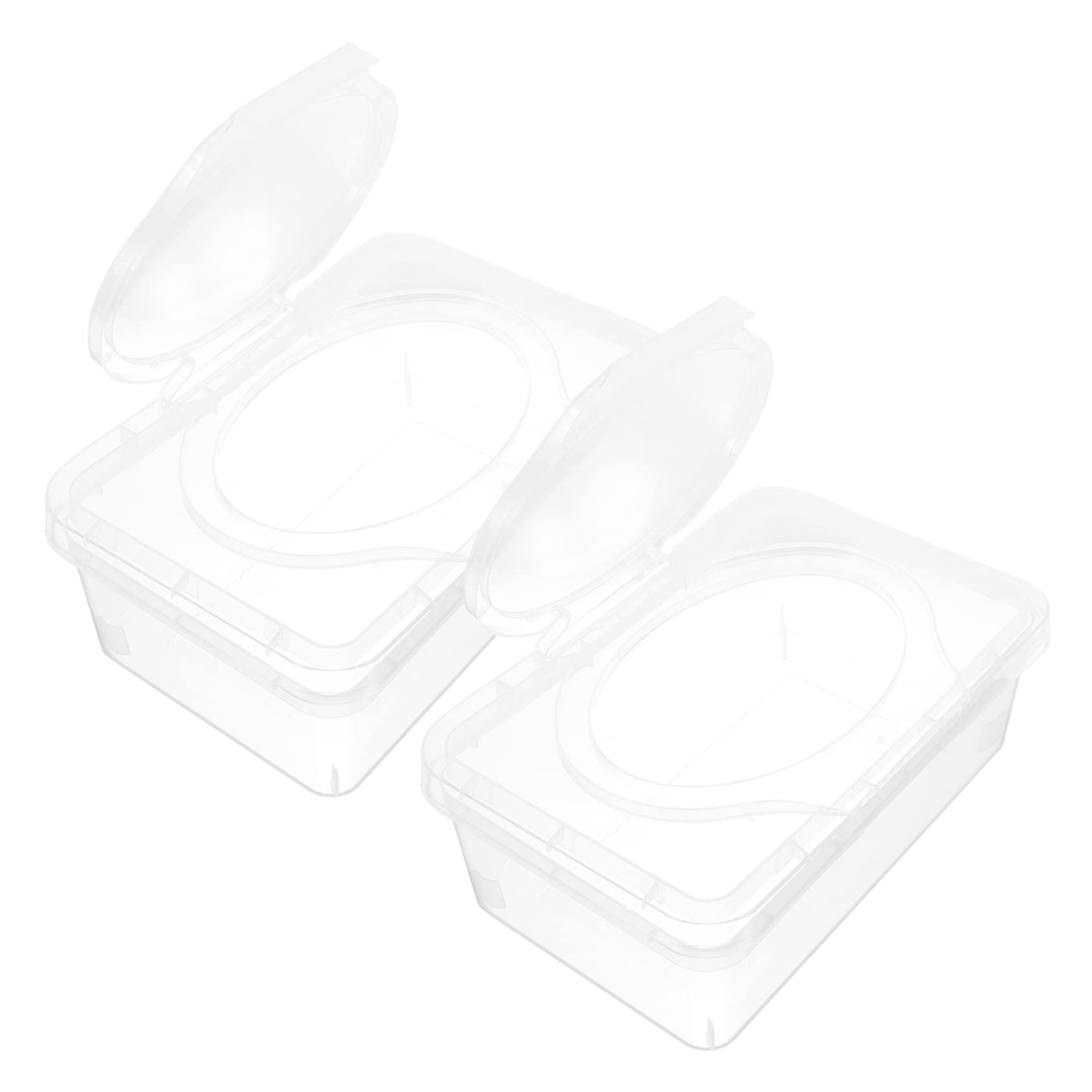 Dispensador De Toallitas Para Ñiño Transparente Pp, Caja Portátil Reutilizable Con Tapa Anti-polvo, Almacenamiento Compacto Para Uso Casa y Viaje, Pack De 2 Unidades