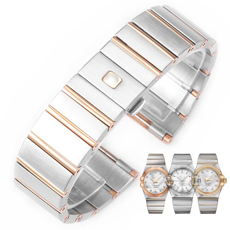 Bracelet montre acier pour Omega Constellation : l'élégance du bicolore silver rose gold