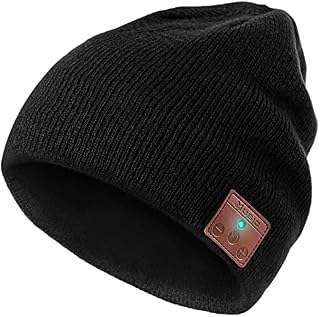 ZRUHIG Bluetooth Beanie hat, Bluetooth V5.0 Winter Music Hat Knit Running Cap men with Stereo Speakers Upgraded Unisex Wireless hats Unique for Women Mom Her Men Teens Boys Girls