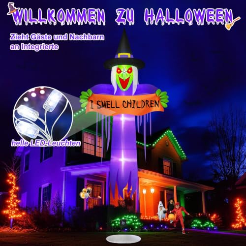Danxilu 3,6m XXL Halloween Aufblasbare Schwebende Hexe Outdoor Deko – Ansicht 2
