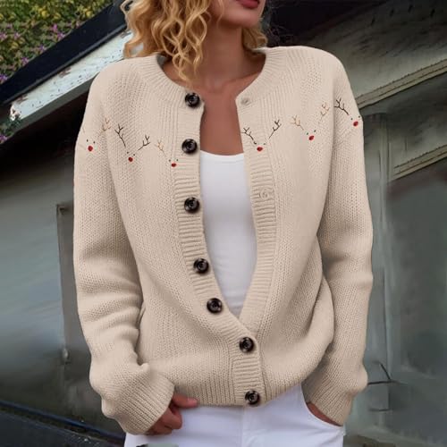 Women's Christmas Ugly Cardigan Sweaters Cute Graphic Knitwear Coat - image 3