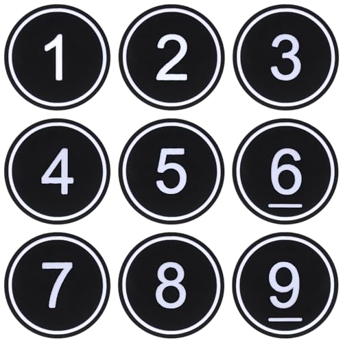 NanTun Número de mesa de plástico, número de taquilla, etiqueta del Club de bares y restaurantes 50 - Negro - 1 a 50