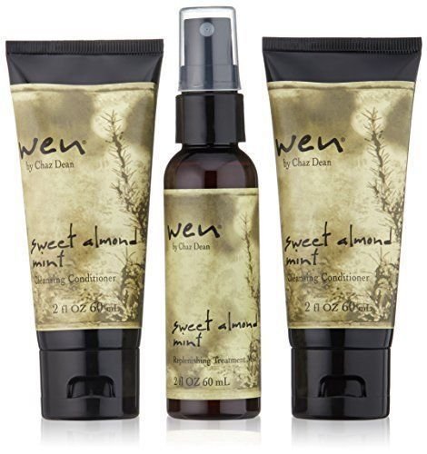 Wen Sweet Almond Mint Cleansing Conditioner Travel Kit w/Replenishing Treatment Mist