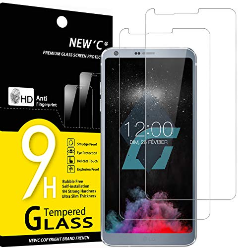 NEW'C 2 Unidades, Protector de Pantalla para LG G6, Antiarañazos, Antihuellas, Sin Burbujas, Dureza 9H, 0.33 mm Ultra Transparente, Vidrio Templado Ultra Resistente