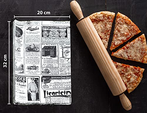 Miniatura 3 de Hostelnovo - 500 Unidades De Papel Antigrasa Para Envolver Alimentos - Medida Única De 32 X 20 Cm - Especial Para Basket Chips Y Cualquier Tipo De Recipiente - Papel De Periódico