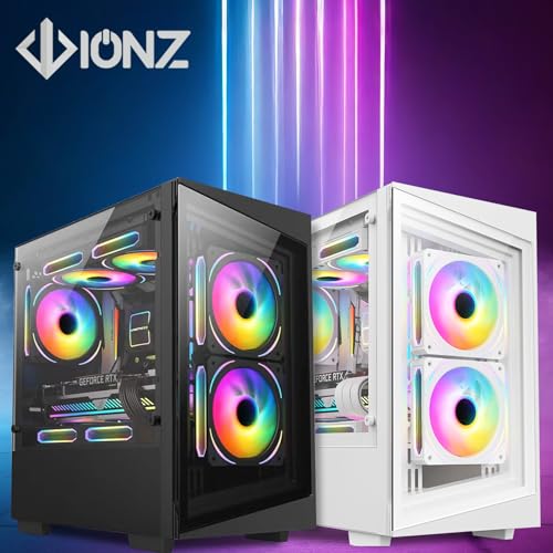 Carcasa PC Micro ATX iONZ Mini Tower Vidrio Templado Negro Caja Gaming G1 3