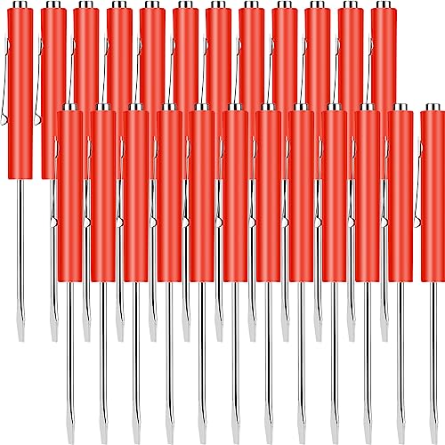Image of 24 Pieces Pocket Screwdriver Mini Tops And magnetic pocket screwdriver with A Single Blade Head for Mechanical, Electrician (Red)