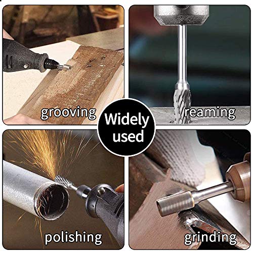 Fotybei OVERTONE Tungsten Carbide Rotary Burr Set For Dremel, 10Pcs Carbide Double Cut Carving Burr Bits With 1/8 Inch Shank Rotary Tool Accessories For Woodworking, Engraving, Drilling, Steel Metal Working thumb #1