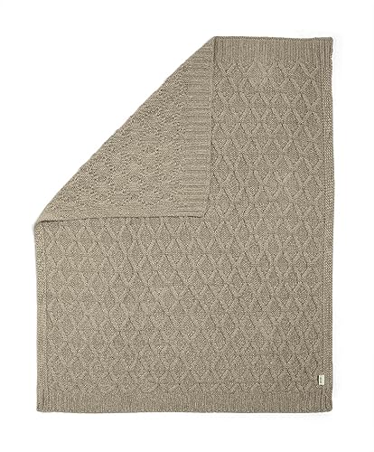 Mamas & Papas Small Knitted Blanket, Diamond, Mocha, Baby - Image 2