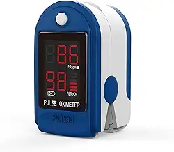 Oxímetro Digital de Dedo com Tela LED – Medidor de Saturação de Oxigênio (SpO₂) e Batimentos Cardíacos – Leve, Portátil e Preciso – Ideal para Uso Doméstico, Esportivo e Profissional