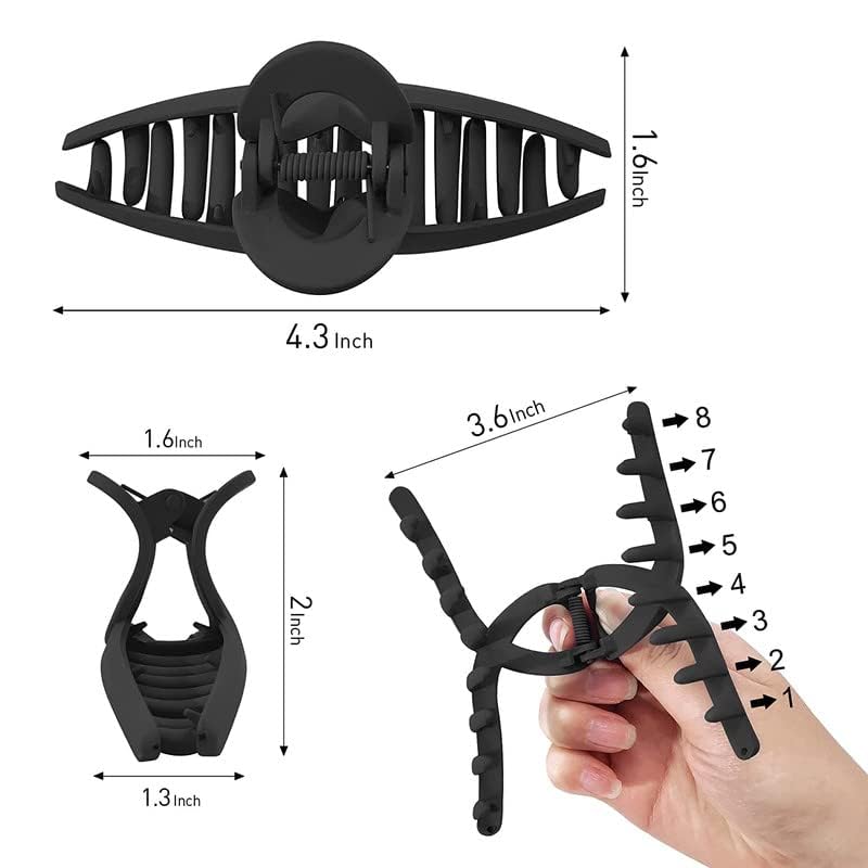 Image of Set of 4 Matte Finish Cross-Loop Hair Claw Clips for Women - Unique Design, Durable Grip, Multicolor Hair Accessories For Girls