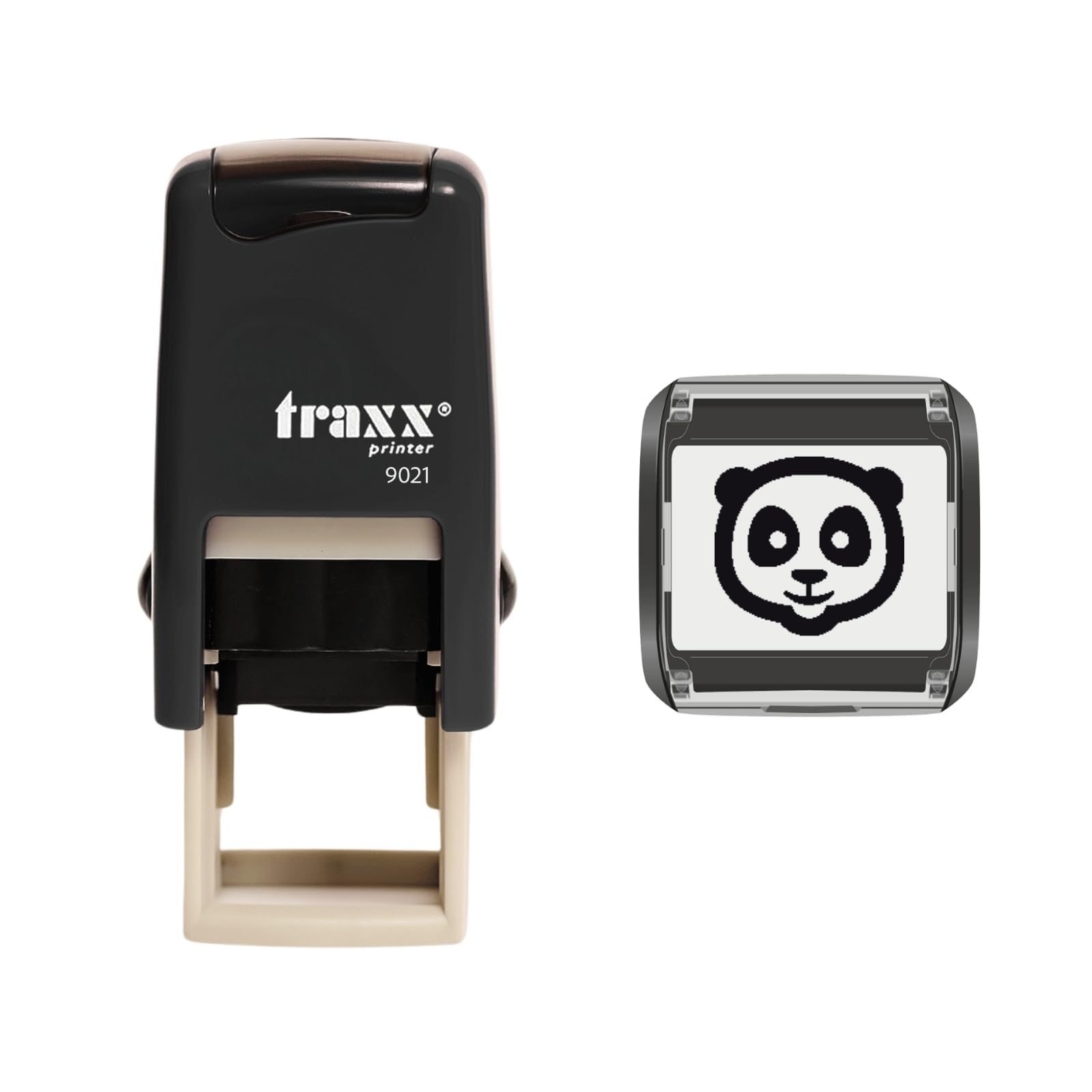 Traxx 9021 Loyalty Card Self Inking Rubber Stamp Business Zoo Pets Animal Sanctuary *A Black Panda Design*