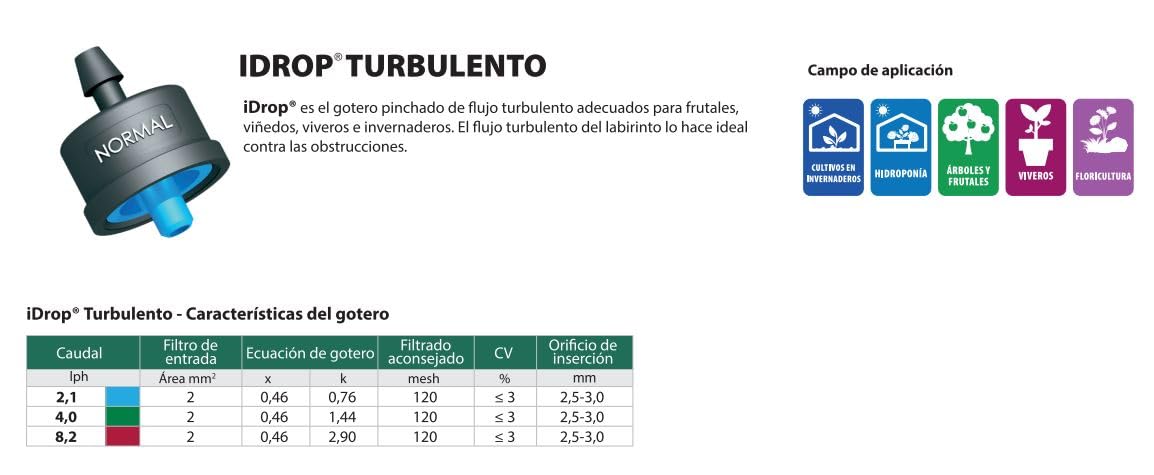 Suinga Pack 500 Goteros de 4 Litros para Riego Agrícola y Jardinería | Gotero Pinchado No Desmontable | Compatible con Microtubo | Riego Preciso y Eficiente para Cultivos y Zonas Verdes