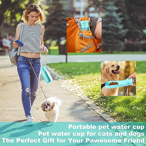 VFANDV Tragbare Haustier Trinkflasche, Trinkflasche Hunde, Hundewasserflasche, 180°Faltbare Hund Katze Haustiere Auslaufsicher Wasserflasche für Täglich Spazieren Gehen Reisen Campen (550ML)