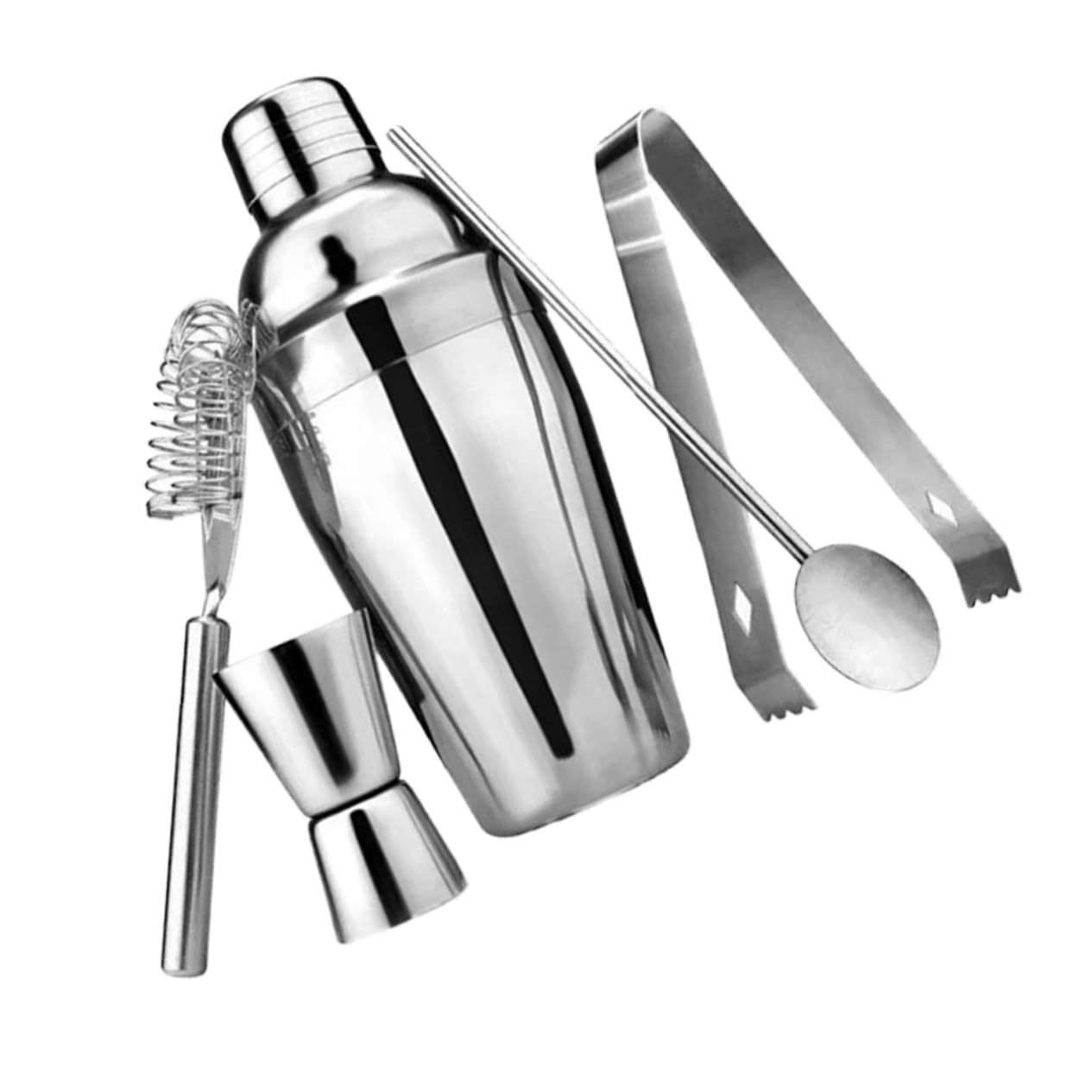 5piezas Coctelera De Acero Inoxidable Accesorios para Coctelería Colador Profesional Medidor De Acero Inoxidable para Bebidas La Barra
