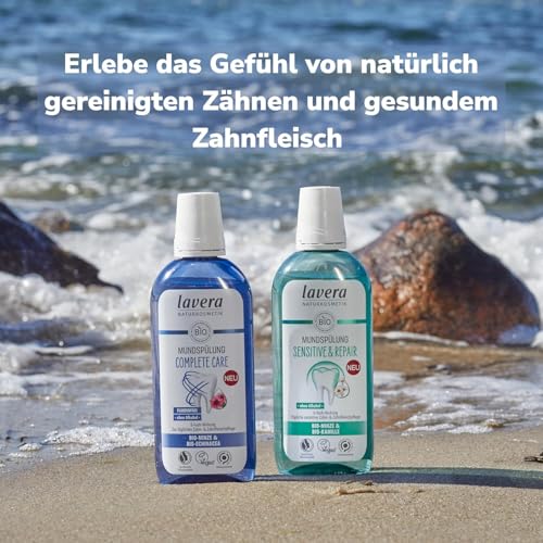 lavera Mundspülung Complete Care - Alkoholfrei -Fluoridfrei - Bio-Minze und Bio-Echinacea für 5-fach-Wirkung - Vegan - Naturkosmetik - 400 ml