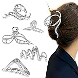 5 Stück Groß Haarklammer Metall, Rutschfeste haarklammern für Dickes,Schweres Haar, haarspangen damen, Modisches Haarstyling-Zubeh für Damen und Mädchen