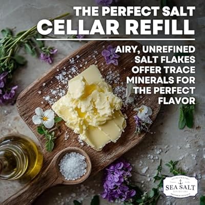 Flaky Hand Harvested Sea Salt Flakes, Baja Fleur de Sel Flake Salt, for Baking and Cooking and Fishing, 7 oz Bag