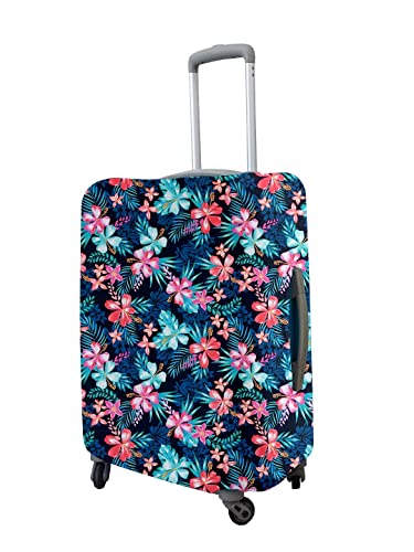 Image of Cortina Eco-Friendly Abstract Print Luggage Protective Cover|Large|Fits 26-30 Inch Luggage|Polyester-Spandex|72cm (28 inch)|Travel Suitcase Protectors|Anti Scratch|Pack of 1|Blue 15