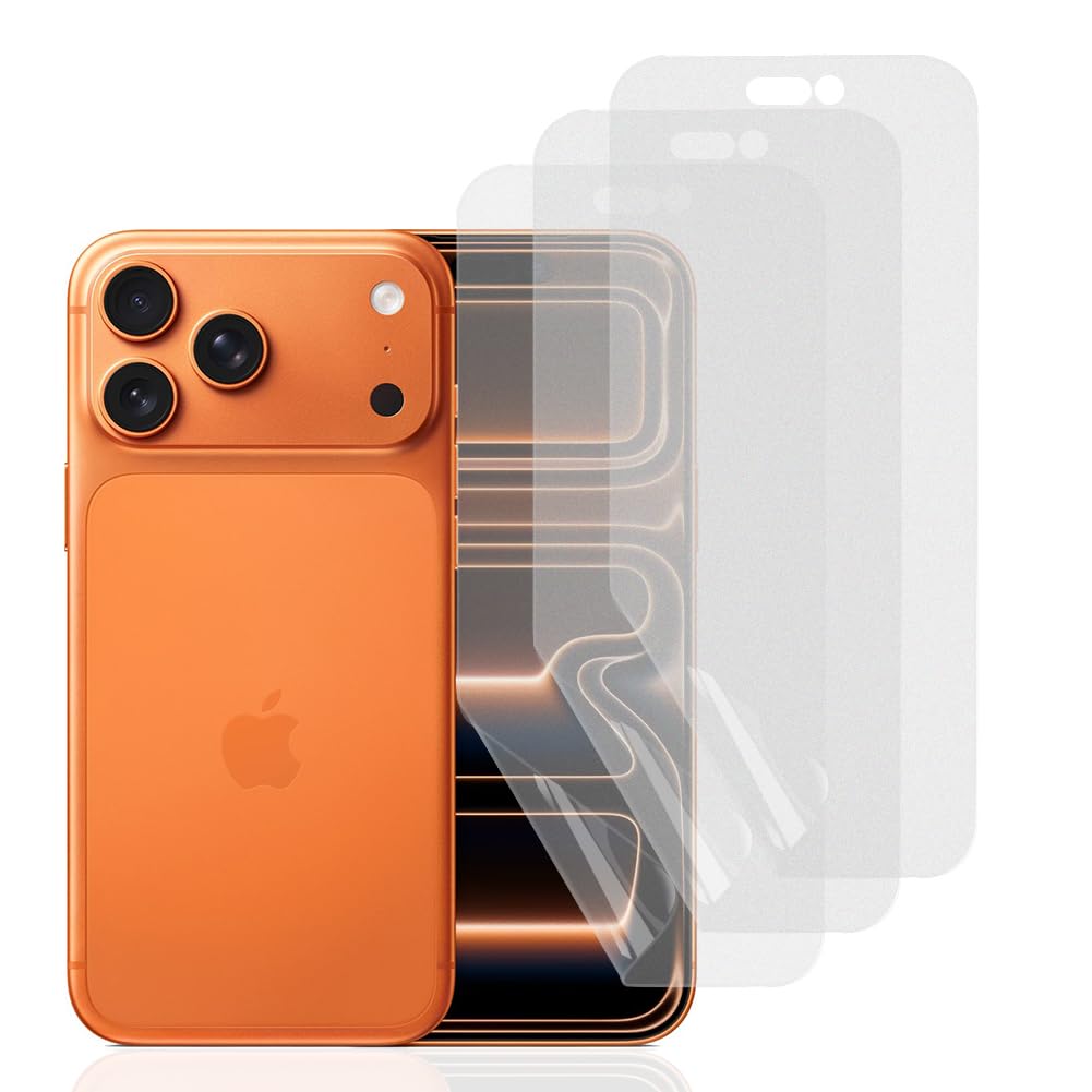 Protector de Pantalla de Hidrogel Mate para iPhone 17 Pro Max, Protector de Pantalla de TPU de 3 Piezas Anti-Rayaduras y Anti-Resplandor, Película de Hidrogel de Alta Sensibilidad