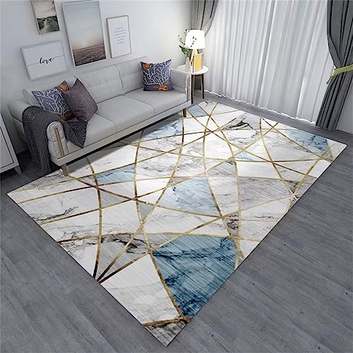 Moquette chambre de qualité supérieure aspect marbre gris-bleu durable - 2
