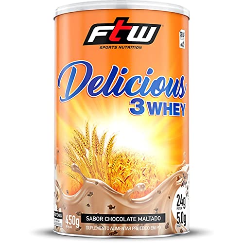 Fitoway Delicious 3 Whey - Sabor Chocolate Maltado – 450G