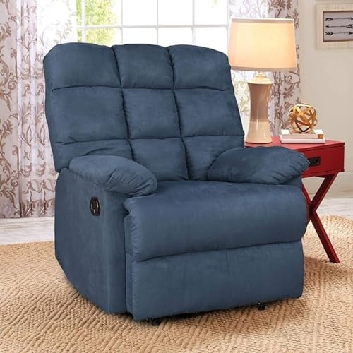 Image of Torque - Flumin 1 Seater Fabric Manual Recliner | Recliner Chair for Living Room, Office, Bedroom (Blue) | 1 Year Warranty