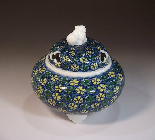 1068  有田焼・伊万里焼の陶器高級香炉　桜楼閣絵　陶芸家 藤井錦彩　美品 Amazon｜有田焼・伊万里焼の高級香炉陶器｜贈答品｜ギフト｜記念