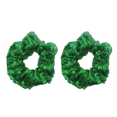 Christmas Hair Ties 2PCS Sequin Hair Scrunchies Glitter Sequins Christmas Hair Scrunchies Hair Bobbles for Women Girls Christmas Ponytail Holders