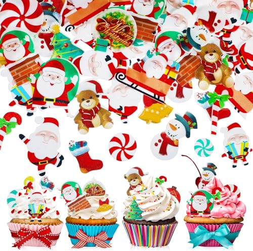 60 pezzi Decorazioni per Torte Natalizie, Decorazioni per Cupcake, Forniture Natalizie, Dischi di ostia, Festa a Tema Natalizio, Presepe, Babbo Natale, Pupazzo di Neve 60 pezzi Decorazioni per Torte Natalizie, Decorazioni per Cupcake, Forniture Natalizie, Dischi di ostia, Festa a Tema Natalizio, Presepe, Babbo Natale, Pupazzo di Neve