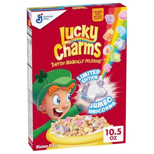 Lucky Charms Gluten Free Cereal with Marshmallows, Kids Breakfast, 10.5 oz