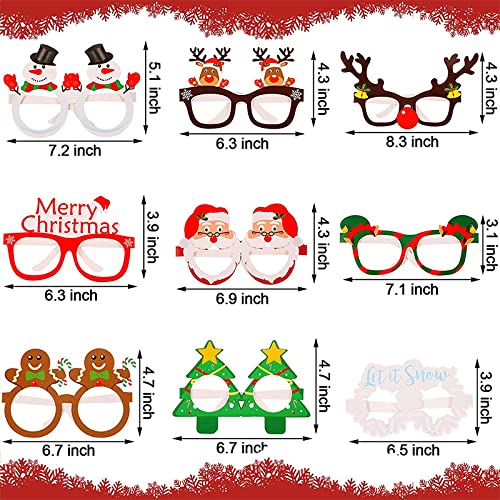 Christmas Party Photo Booth Props Frame, Xmas Photo Booth Frame with 9Pcs Photo Booth Props - Image 3