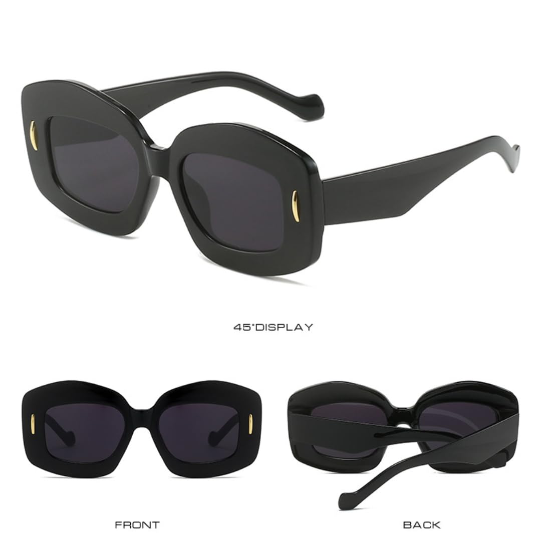 Occhiali da sole con protezione UV400 | Rivetti sfumati punk color gelatina | per donna e uomo, sport all'aria aperta e guida