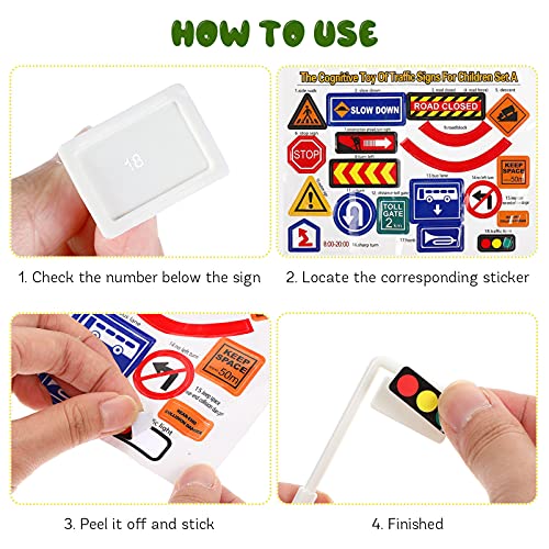 Toyandona 1 Set Feuerwerk Modell Spielzeug Trafic Zeichen Straßenschilder Straßenschilder Verkehrszeichen Zubehör für Kinder, kognitiv, 80-teilig