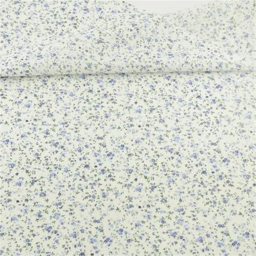 Tissu coton fleurs bleues facile à coudre pour patchwork et vêtements - 4