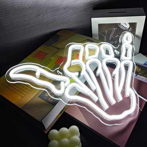 Image of Aloha Hand Neon Sign,Shaka Gesture Skeleton Hand Led Neon Sign,Light up Signs for Wall Decor Bedroom Home Decor Bar Restaurant Halloween Birthday Gift LED Art Wall Decoration Light