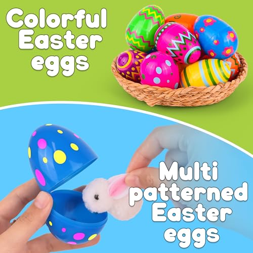 48 PCS 3.1" Plastic Printed Easter Eggs Bulk, Bright Colorful Fillable Empty Easter Eggs Bulks for Egg Hunt, Kids Easter Basket Stuffers Fillers Classroom Prizes Rewards Party Favors for Boys Girls by Huyamap - Image 3